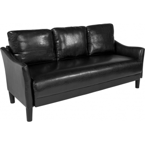 Wholesale Asti Upholstered Sofa in Black Leather