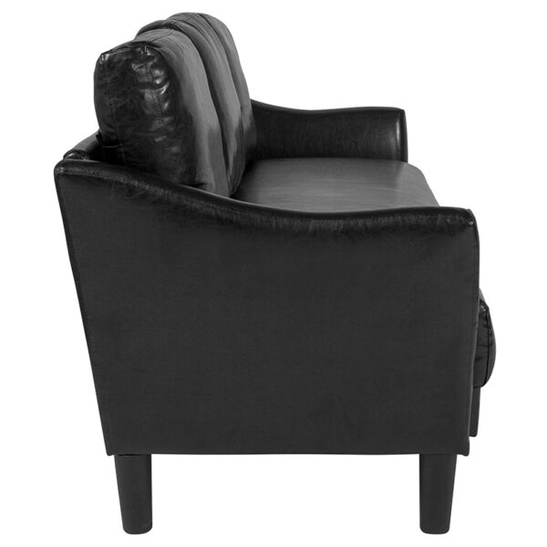 Contemporary Style Black Leather Sofa
