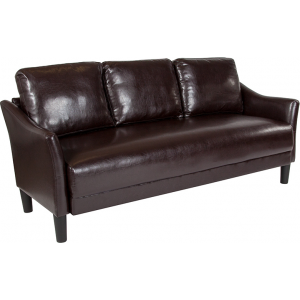 Wholesale Asti Upholstered Sofa in Brown Leather