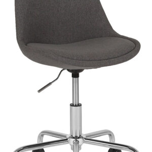 Wholesale Aurora Series Mid-Back Dark Gray Fabric Task Office Chair with Pneumatic Lift and Chrome Base
