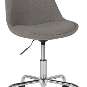 Wholesale Aurora Series Mid-Back Light Gray Fabric Task Office Chair with Pneumatic Lift and Chrome Base