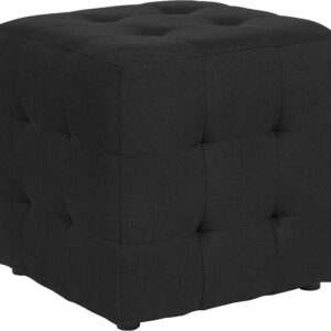 Wholesale Avendale Tufted Upholstered Ottoman Pouf in Black Fabric