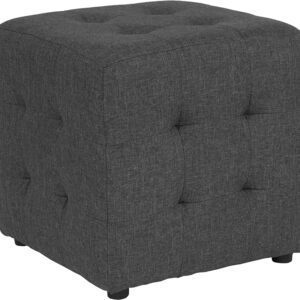 Wholesale Avendale Tufted Upholstered Ottoman Pouf in Dark Gray Fabric