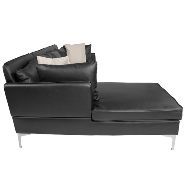 Contemporary Style Black L-Shape Sectional Chaise