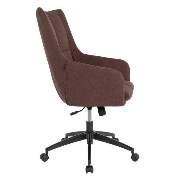 Lowest Price Barcelona Home and Office Upholstered High Back Chair in Brown Fabric