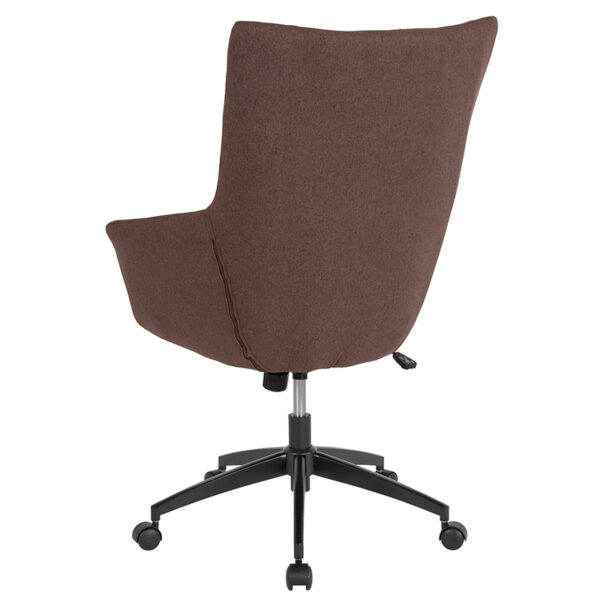 Contemporary Office Chair Brown Fabric High Back Chair