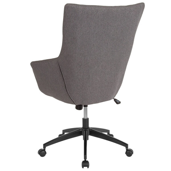 Contemporary Office Chair Dk Gray Fabric High Back Chair