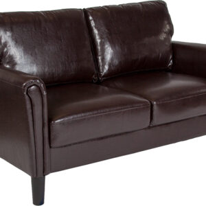 Wholesale Bari Upholstered Loveseat in Brown Leather