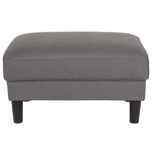 Lowest Price Bari Upholstered Ottoman in Dark Gray Fabric