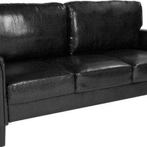 Wholesale Bari Upholstered Sofa in Black Leather