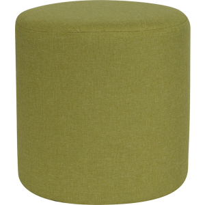 Wholesale Barrington Upholstered Round Ottoman Pouf in Green Fabric