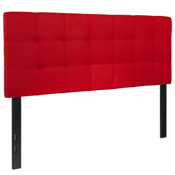 Contemporary Style Panel Headboard Full Headboard-Red Fabric
