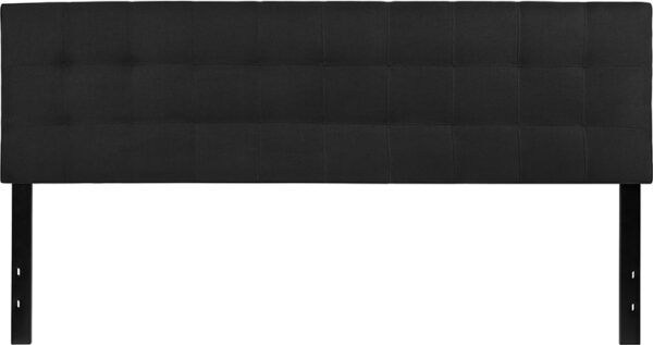 Lowest Price Bedford Tufted Upholstered King Size Headboard in Black Fabric