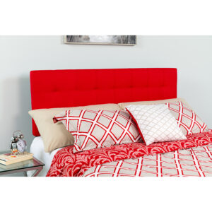 Wholesale Bedford Tufted Upholstered Queen Size Headboard in Red Fabric