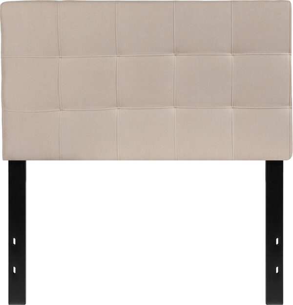 Lowest Price Bedford Tufted Upholstered Twin Size Headboard in Beige Fabric