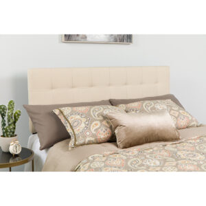 Wholesale Bedford Tufted Upholstered Twin Size Headboard in Beige Fabric