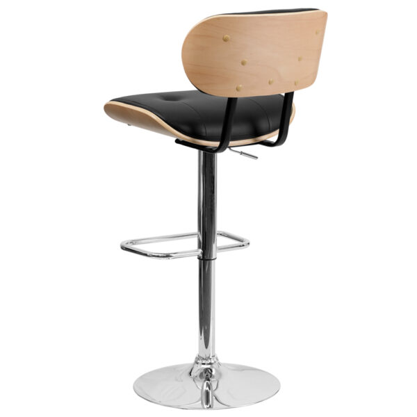 Contemporary Style Stool Beechwood Adjustable Barstool