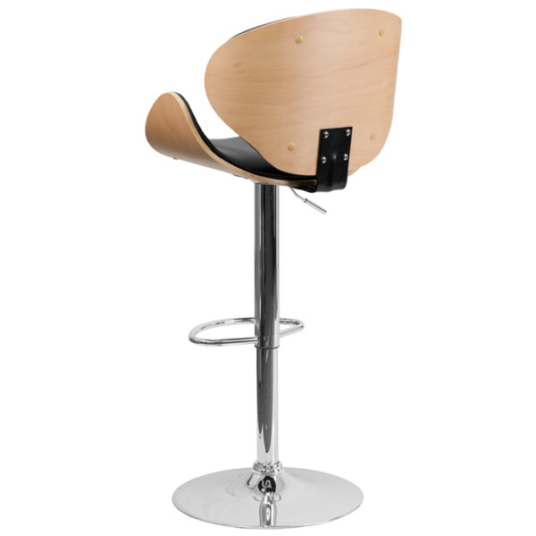 Contemporary Style Stool Beechwood Adjustable Barstool