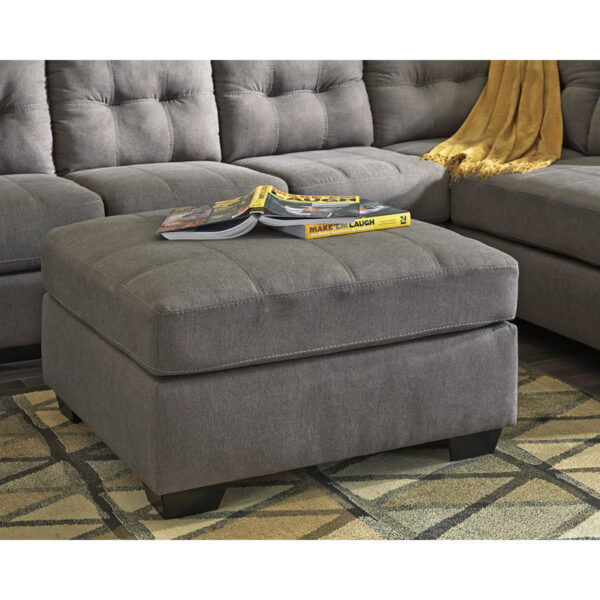 Lowest Price Benchcraft Maier Oversized Accent Ottoman in Charcoal Microfiber
