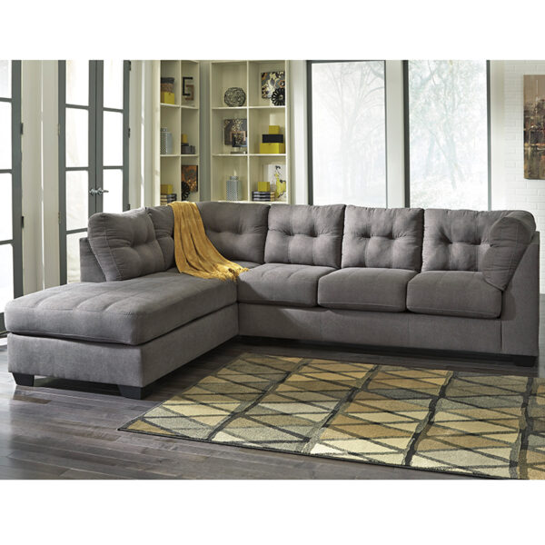 Wholesale Benchcraft Maier Sectional with Left Side Facing Chaise in Charcoal Microfiber