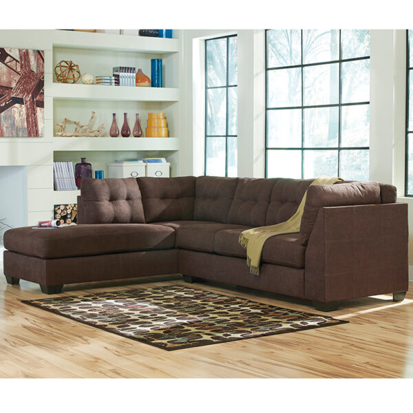 Wholesale Benchcraft Maier Sectional with Left Side Facing Chaise in Walnut Microfiber