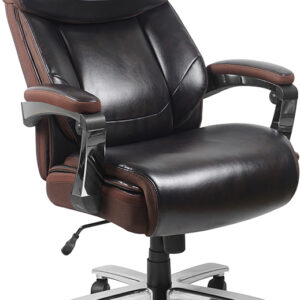 Wholesale Big & Tall Office Chair | Brown LeatherSoft Executive Swivel Office Chair with Headrest and Wheels