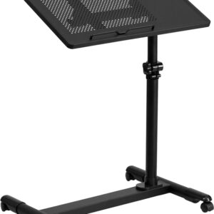 Wholesale Black Adjustable Height Steel Mobile Computer Desk