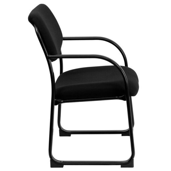Lowest Price Black Fabric Executive Side Reception Chair with Sled Base