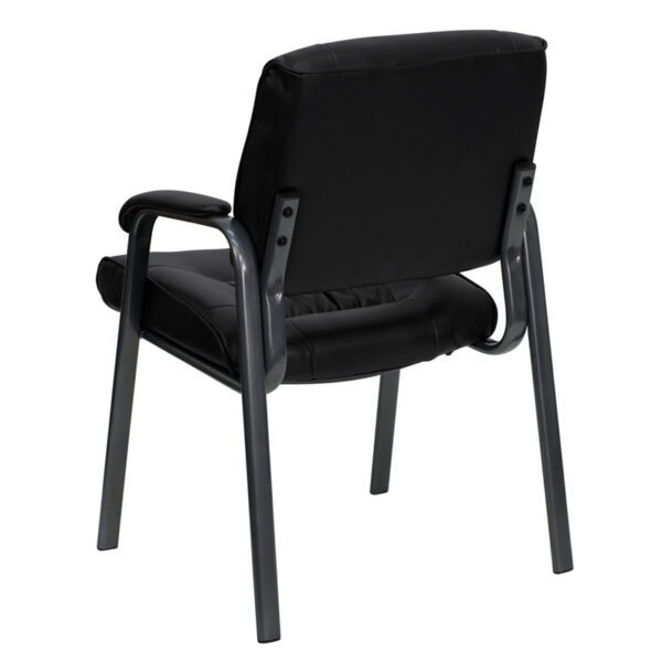 Guest Office Chair Black Leather Side Chair