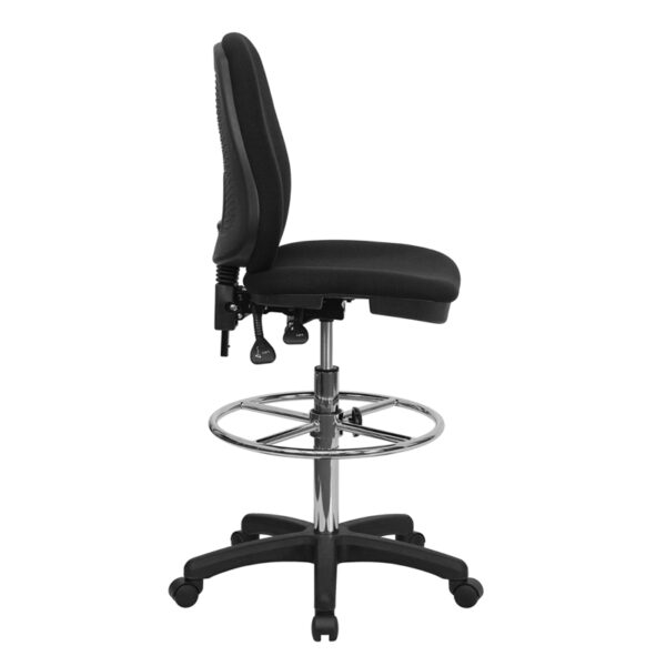 Lowest Price Black Multifunction Ergonomic Drafting Chair with Adjustable Foot Ring