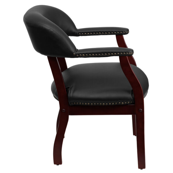 Lowest Price Black Vinyl Luxurious Conference Chair with Accent Nail Trim