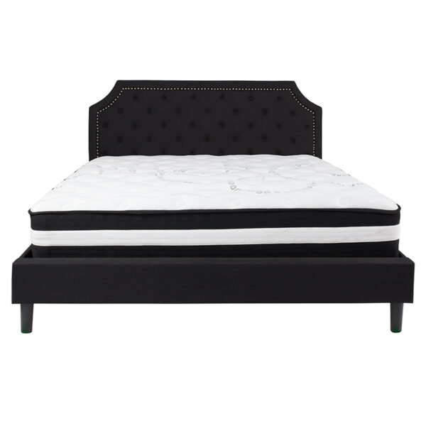 King Platform Bed and Mattress Set King Platform Bed Set-Black