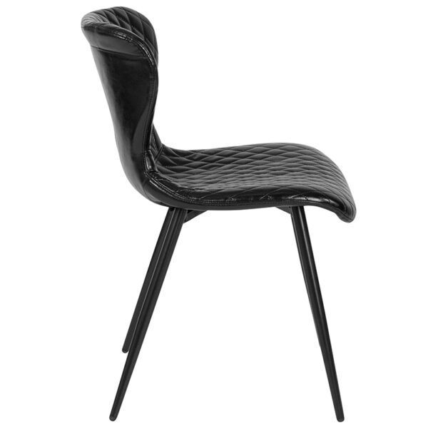 Lowest Price Bristol Contemporary Upholstered Chair in Black Vinyl