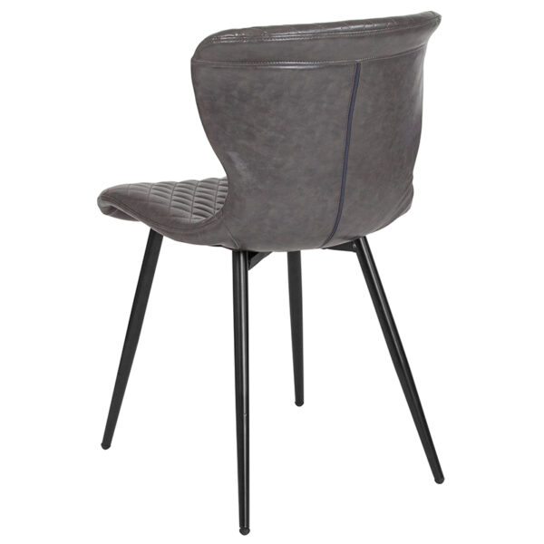 Accent Side Chair Gray Vinyl Accent Chair
