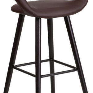 Wholesale Brynn Series 29'' High Contemporary Cappuccino Wood Barstool in Brown Vinyl