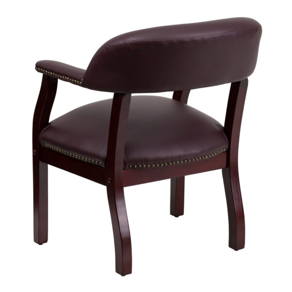 Captain's Chair Burgundy Leather Guest Chair