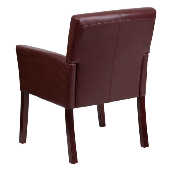 Contemporary Visitor Chair Burgundy Leather Side Chair