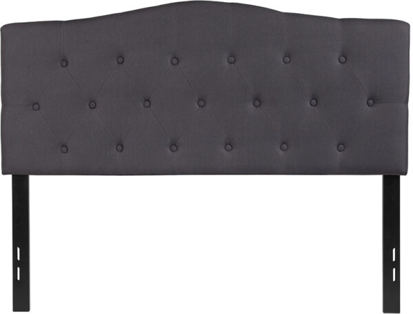 Lowest Price Cambridge Tufted Upholstered Full Size Headboard in Dark Gray Fabric