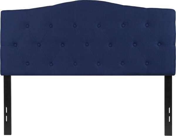 Lowest Price Cambridge Tufted Upholstered Full Size Headboard in Navy Fabric