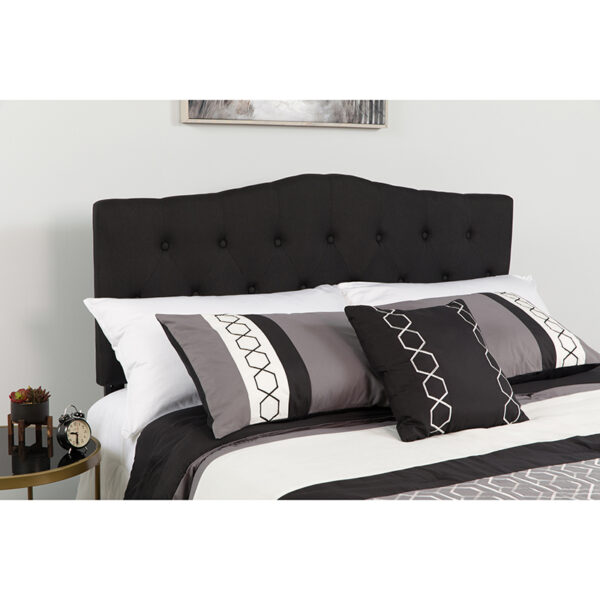 Wholesale Cambridge Tufted Upholstered King Size Headboard in Black Fabric