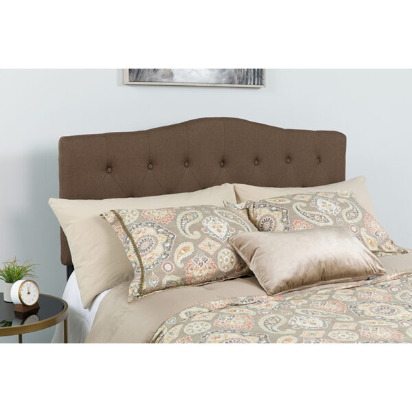Wholesale Cambridge Tufted Upholstered Queen Size Headboard in Dark Brown Fabric