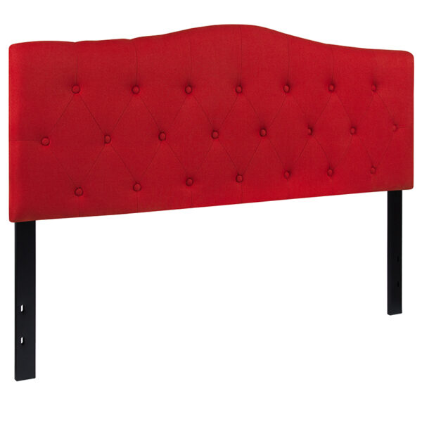 Contemporary Style Queen Headboard-Red Fabric