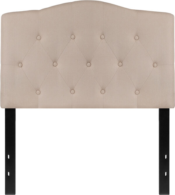 Lowest Price Cambridge Tufted Upholstered Twin Size Headboard in Beige Fabric