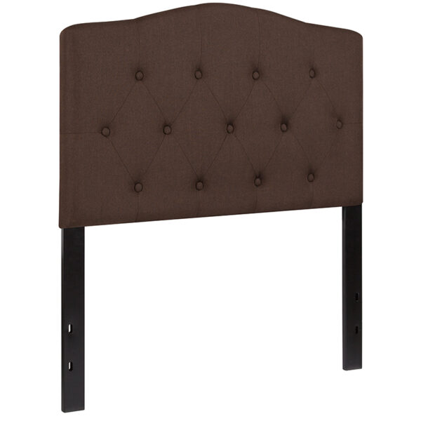 Contemporary Style Twin Headboard-Brown Fabric