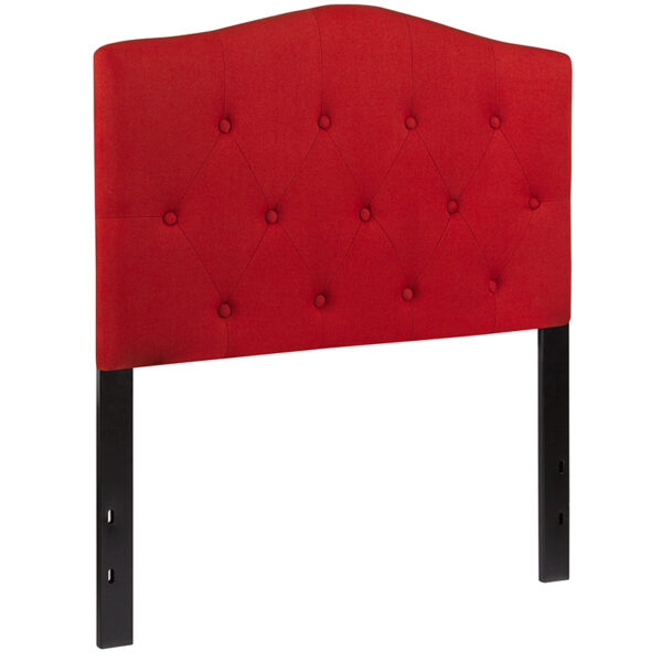 Contemporary Style Twin Headboard-Red Fabric