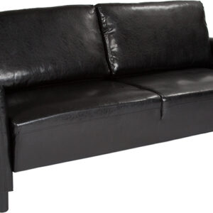Wholesale Candler Park Upholstered Sofa in Black Leather