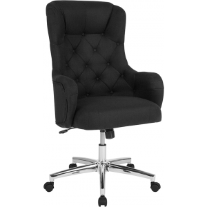 Wholesale Chambord Home and Office Upholstered High Back Chair in Black Fabric