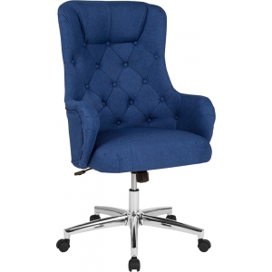 Wholesale Chambord Home and Office Upholstered High Back Chair in Blue Fabric