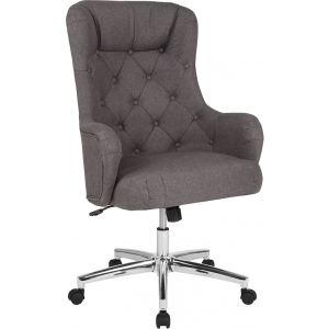 Wholesale Chambord Home and Office Upholstered High Back Chair in Dark Gray Fabric