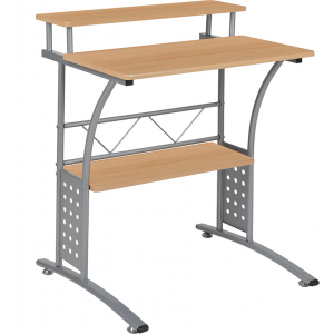 Wholesale Clifton Maple Computer Desk with Top and Lower Storage Shelves